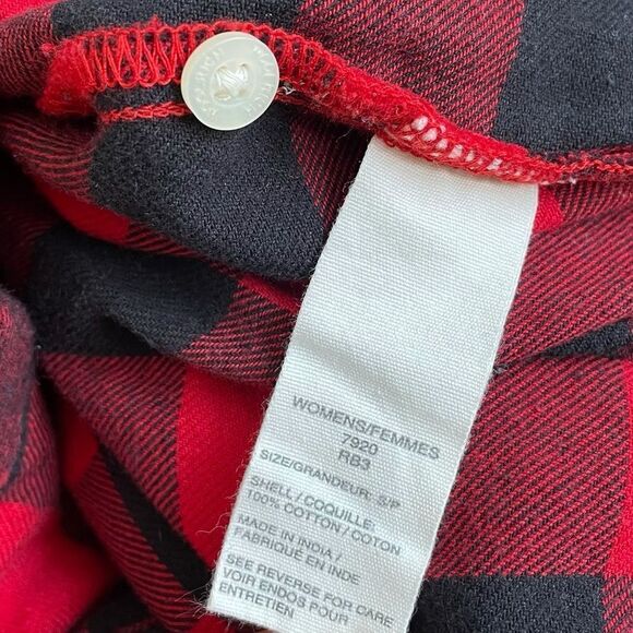 WOOLRICH Buffalo Check Flannel Button Front Long Sleeve Shirt Dress Black S - Picture 9 of 9